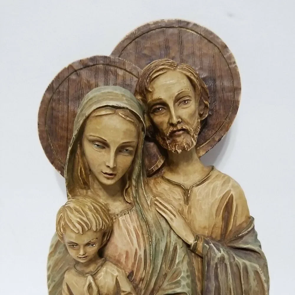 Holy Family Roman Italy Jesus Mary & Joseph 3-D Wall Hanging Plaque Christianity